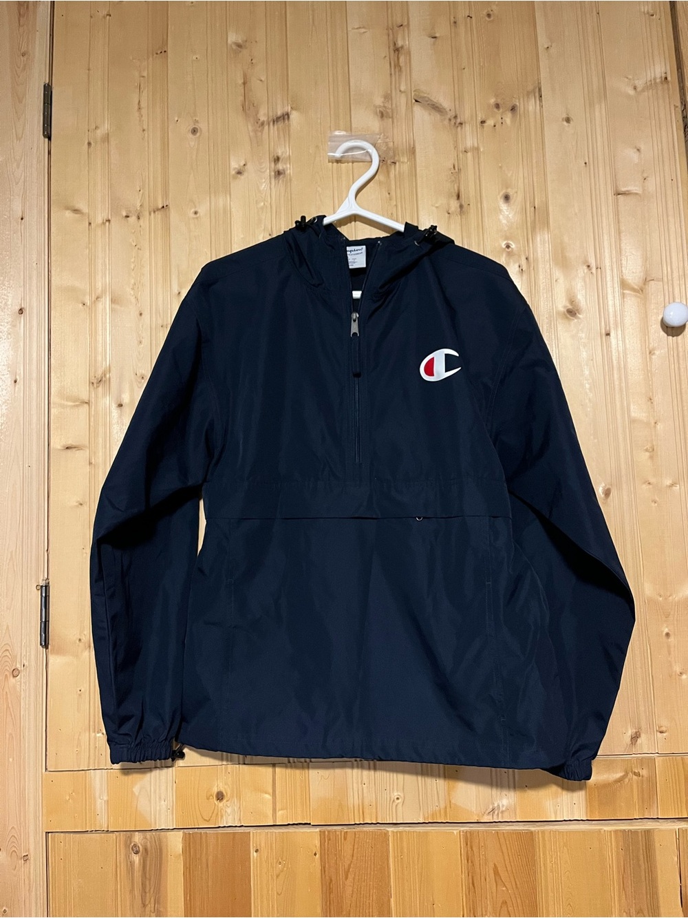 Champion Boys' Navy Hooded Anorak with Logo